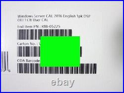 10 User CAL for Microsoft Windows Server 2016 (10 x 1 CAL) Quick Postage