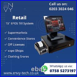 15 NEW Touchscreen All in One Cash Register EPOS System For Corner/Retail Shop