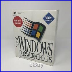 1994 Microsoft Windows For Workgroups 3.11 Retail Sealed New Old Stock