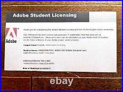 Adobe CS6 Design Standard Genuine Includes Disc & Retail License Number