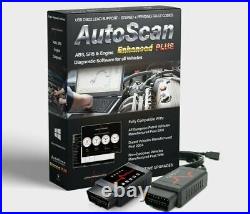 Autoscan Enhanced PLUS OBD2 EOBD Engine Diagnostic Software all Vehicles Elm327