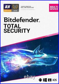 BITDEFENDER TOTAL SECURITY 2024 FOR 5 OR 10 DEVICES 1 or 2 YEARS PC MAC UK