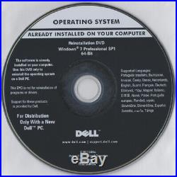 Dell Windows 7 Pro 64bit OS Restore Reinstallation DVD disk. Immediate dispatch