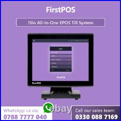 FirstPOS 15in Touch Screen EPOS POS Cash Register Till System Book Retail Shop