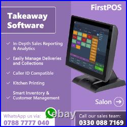 FirstPOS 15in Touch Screen EPOS POS Cash Register Till System for Social Club