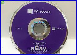 Genuine Sealed box Microsoft Windows 10 Pro 64 Bit DVD with product key coa