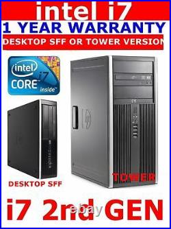 HP i7 -2nd GEN COMPUTER TOWER DESKTOP PC WINDOWS 10 /7 16GB RAM 180GB SSD 1TB