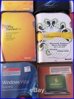 Huge Lot Windows 7, Vista Office Home And Student, Adobe Photoshop Cs4