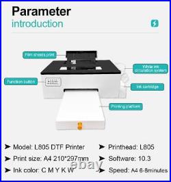L805 DTF Printer A4 impresora heat Direct Transfer Film T-shirt jeans caps shoes