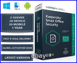 Latest Kaspersky Small Office Security 2 Server 20 DEVICE + 20 MOBILE + 1 YEAR