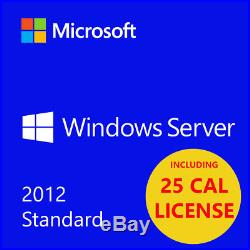MSFT Server Window 2012 Standard Edition 64 bit x64 English with25 CAL 2CPU/2VM