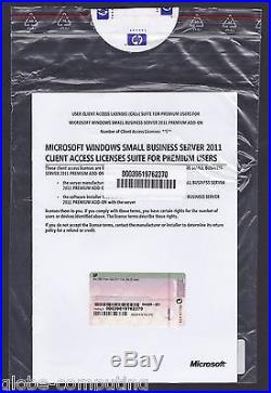 MS HP ROK Windows Small Business Server SBS 2011 Premium 5 User CALs 644273-B21