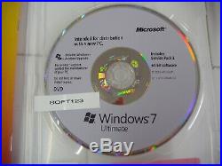 MS Microsoft Windows 7 Ultimate 64 bit x64 withSP1 DVD Full MS WIN =BRAND NEW=