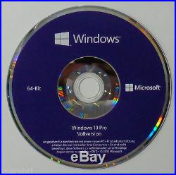 MS Windows 10 Professional Dauerhafte Vollversion + 64bit DVD Pro LCP DEUTSCH