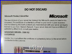 Microsoft HP ROK Windows Server 2008 R2 Enterprise DVD 1-8 CPU 10 CAL (NEW)
