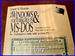 Microsoft MS-DOS 6.22 and Windows for Workgroups (V. 3.11) Full Version 3.5 disk
