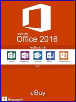 Microsoft Office 2016 Professional with 5 User CALs Full Retail FPP Pro