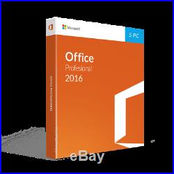 Microsoft Office Professional 2016 5 Pc (retail Sealed)