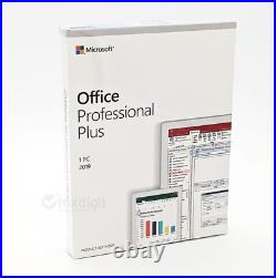 Microsoft Office Professional 2019 Plus Key in Box Lifetime Factory Sealed