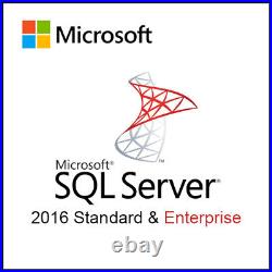 Microsoft SQL Server 2016 4 8 16 32 48 64 96 Core Unlimited CALs USB