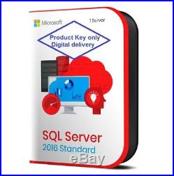 Microsoft SQL Server 2016 Standard Retail License Key Genuine Digital delivery