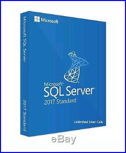 Microsoft SQL Server 2017 Standard Retail Genuine Key 2 Cores INSTANT DELIVERY