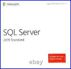 Microsoft SQL Server 2019 Standard with 16 Core License, unlimited User CALs