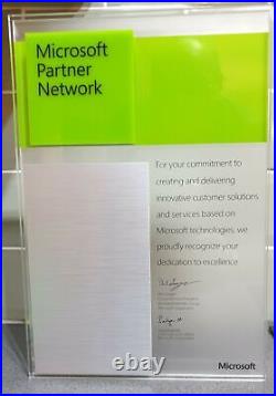 Microsoft Silver Partner Network Plaque Certification Acreditation Competency