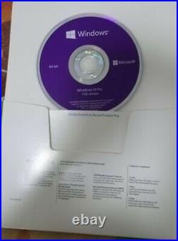 Microsoft Windows10Pro64Bit (Lizenz + Medien) (1) Vollversion für Win 10 pro
