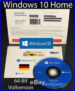 Microsoft Windows 10 Home Vollversion SB 64-Bit Hologramm-DVD Deutsch OVP NEU
