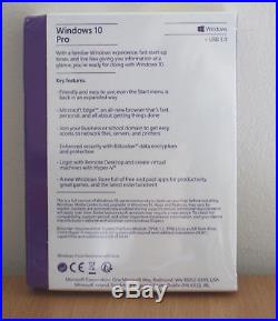 Microsoft Windows 10 Pro Full Version New UK Genuine Retail Box (FQC-08789)