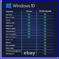 Microsoft Windows 10 Pro USB Box 32/64 Bit English Full Version Factory Sealed