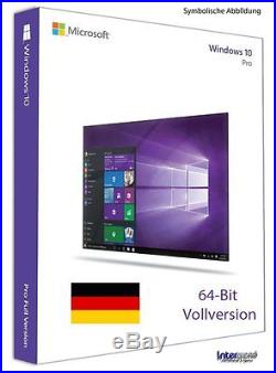 Microsoft Windows 10 Pro Vollversion SB 64-Bit + Hologramm-DVD DE OVP NEU