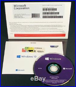 Microsoft Windows 10 Pro Vollversion SB 64-Bit + Hologramm-DVD DE OVP NEU
