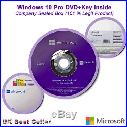 Microsoft Windows 10 Professional 64-Bit OEM License with DVD+KEY SEALED PACK