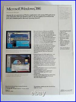 Microsoft Windows/386 Ver 2.1 1988 Vintage Software Brand New Sealed Near Mint