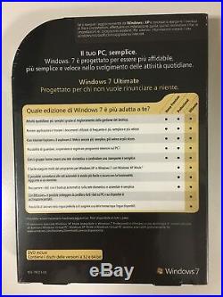 Microsoft Windows 7 Ultimate 32/64 bit Sealed Retail Box FQC-00225 Italian DVD