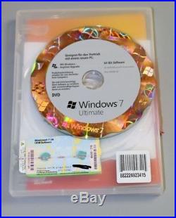 Microsoft Windows 7 Ultimate 64 Bit- Deutsch Hologramm CD GLC-00740
