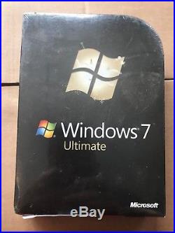 Microsoft Windows 7 Ultimate, SKU GLC-00182 Full Retail Box 32-bit 64-bit SEALED