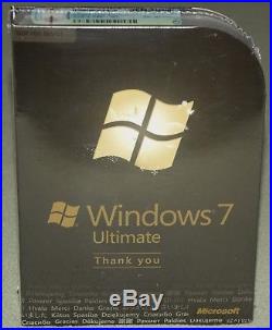 Microsoft Windows 7 Ultimate, SKU GLC-01464 Full Retail Box 32-bit 64-bit SEALED