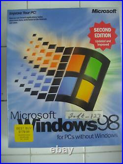 Microsoft Windows 98 Second Edition Full Operating System Win 98 Se=sealed Box=