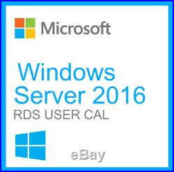 Microsoft Windows Server 2016 50 RDS User CAL CERTIFICATE 100% ORIGINAL