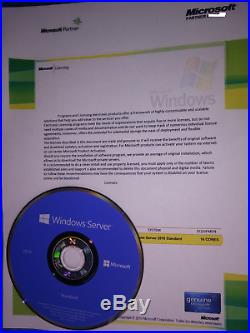 Microsoft Windows Server 2016 Standard 16 core/2CPU with 5 CAL's ORIGINAL DVD