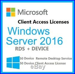 Microsoft Windows Server 2016 Standard 2CPU + 50 RDS DEVICE + 50 DEVICE CALs