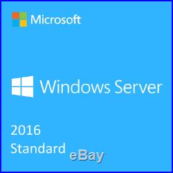 Microsoft Windows Server 2016 Standard 2x CPU 16 CORES 64BIT DVD & COA + 50 CALS