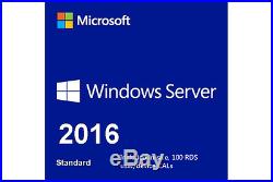 Microsoft Windows Server 2016 Standard with 100 RDS User/Device CALs
