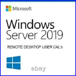 Microsoft Windows Server 2019 10 RDS User CAL CERTIFICATE 100% ORIGINAL