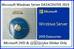 Microsoft Windows Server 2019 DATACENTER 2CPU 16CRS 64Bit DVD & COA UNlimted VMs