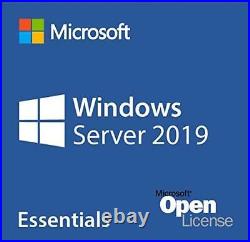 Microsoft Windows Server 2019 Essentials 64-bit License 1 Server 1-2 CPU
