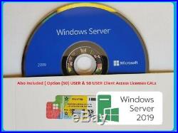 Microsoft Windows Server 2019 STD 64/16C DVD/COA + 50 RDS + 50 USER CALs